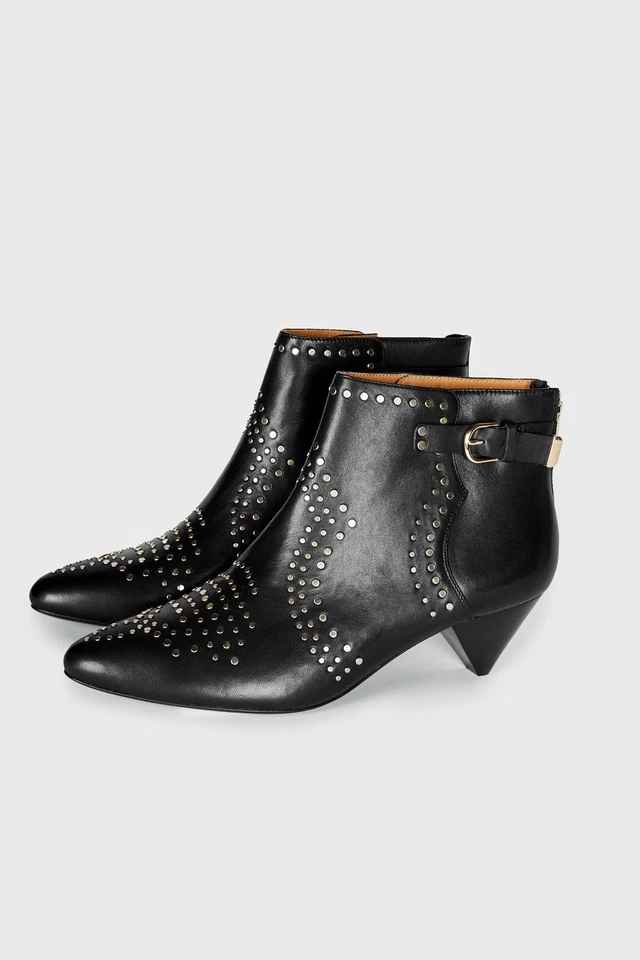 Joie Bickson Stud Ankle Boots Strap Black Leather Susanna 36.5 NWT $398 - Image 4 of 4