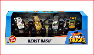 Hot Wheels バグズバス 4台セット 4 TRUCK Hot Wheels Monster BEAST BASH 4-Wheel Hive HISSY FIT