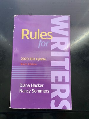 Rules for Writers 9th Edition Nancy Sommers, Diana Hacker