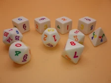 Rainbow 10 Dice Polyhedral Set Standard 16mm RPG Tabletop Gaming Board Card
