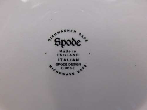 SPODE ITALIAN 8 1/8" FRUIT/SALAD BOWL, BLACK BACKSTAMP. - Picture 2 of 2