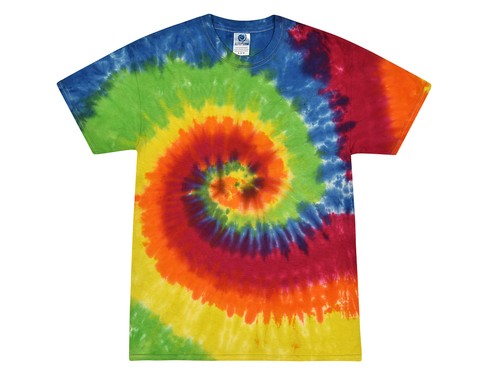 Multi-Color Tie Dye T-Shirts, Kids XS, S, M, L, Cotton, Short Sleeve, Colortone - Picture 24 of 82