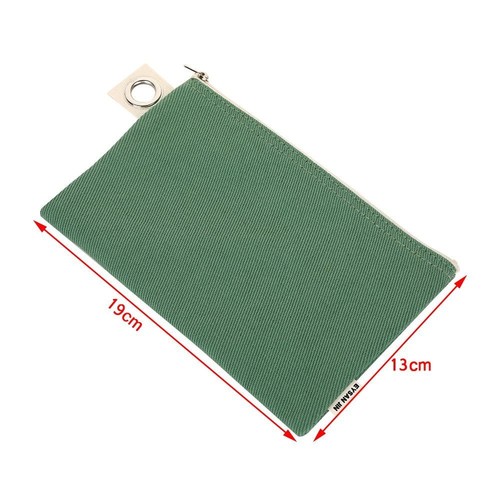 Canvas Pencil Bag Solid Color Cosmetic Bag Portable Stationery Storage Bag - Picture 2 of 17