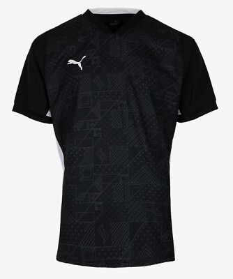 PUMA Men Team-Cup Shirts Athletic Black Casual Tee Top Shirt Jersey 70537003