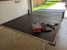 used ping pong table - stiga, folding metal frame