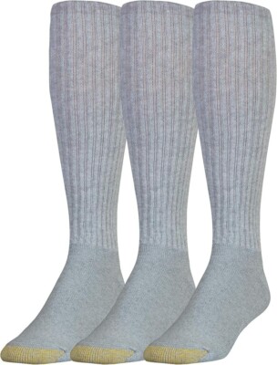 GOLDTOE Men's Grey Ultra Tec Performance Over-The-Calf 3 PAIR Men's Size 6-12