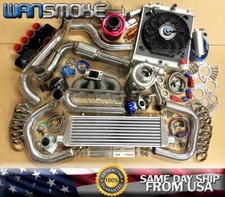 Turbo Kit T3t4 Charger For Sohc 92-00 Civic Eg Ek Delsol Ej D15 D16 Keep Ac Blk