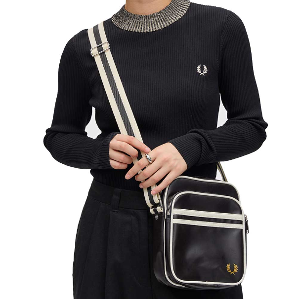 FRED PERRY Shoulder Bag Crossbody Classic Side Bag Men Balck FRED PERRY Shoulder Bag Crossbody Classic Side Bag Men Balck