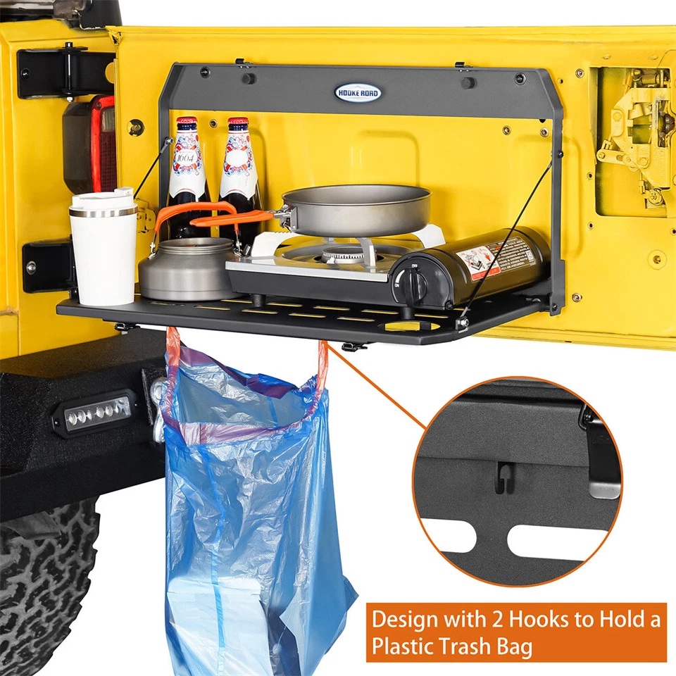 Prateleira de carga dobrável Fit 1997-2006 Jeep Wrangler TJ preta aço tampa traseira mesa - Imagem 4 de 4