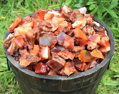 500 Carat Bulk Lot Natural Rough Carnelian (Raw Crystal 100 Grams, MADAGASCAR)