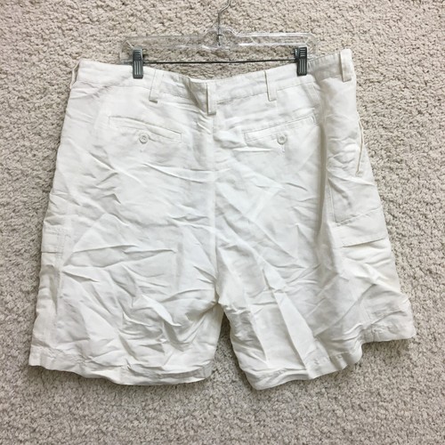 Cubavera Shorts 40 Adult White Chino Linen Pockets Flat Front Casual Modern Mens - Picture 6 of 12