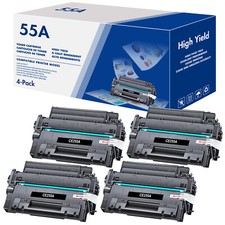 4Pack CE255A Toner Cartridge For HP 55A LaserJet Enterprise flow MFP M525c M525f