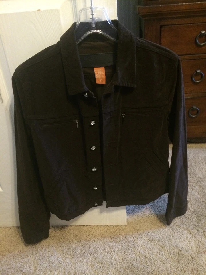 Christopher Blue Jacket - Brown Cotton Button Up - Size Small - Image 4 of 4