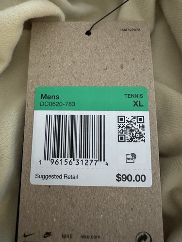 Men's Nike Court Heritage Full-Zip Tennis Jacket Tan DC0620-783 Size XL - Picture 9 of 9