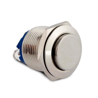 12V DC Chrome Momentary Reset Push Button Switch Automotive Car Boat Silver 19mm