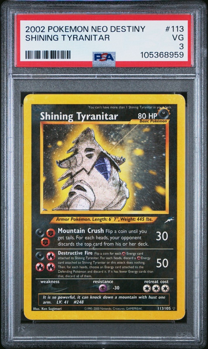 Shining Tyranitar 113/105 Neo Destiny Holo for sale online Shining Tyranitar 113/105 Neo Destiny Holo for sale online