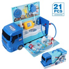 Kids Doctor Pretend Play Toy Set Medical Kit Portable Truck Stethoscope Injector