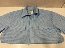 Wrangler Wrancher Pearl Snap Crisp Western Cowboy Dress Shirt Sz Medium