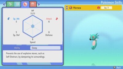 Pokemon Brilliant Diamond Shining Pearl BDSP - Shiny 6IV Horsea