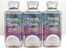 BATH  BODY WORKS POOLSIDE COLADA SHOWER GEL 10 OZ LOT OF 3 PCS 