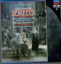 Opera Monteverdi L'Orfeo Harnoncourt Zurich Ponnelle laserdisc