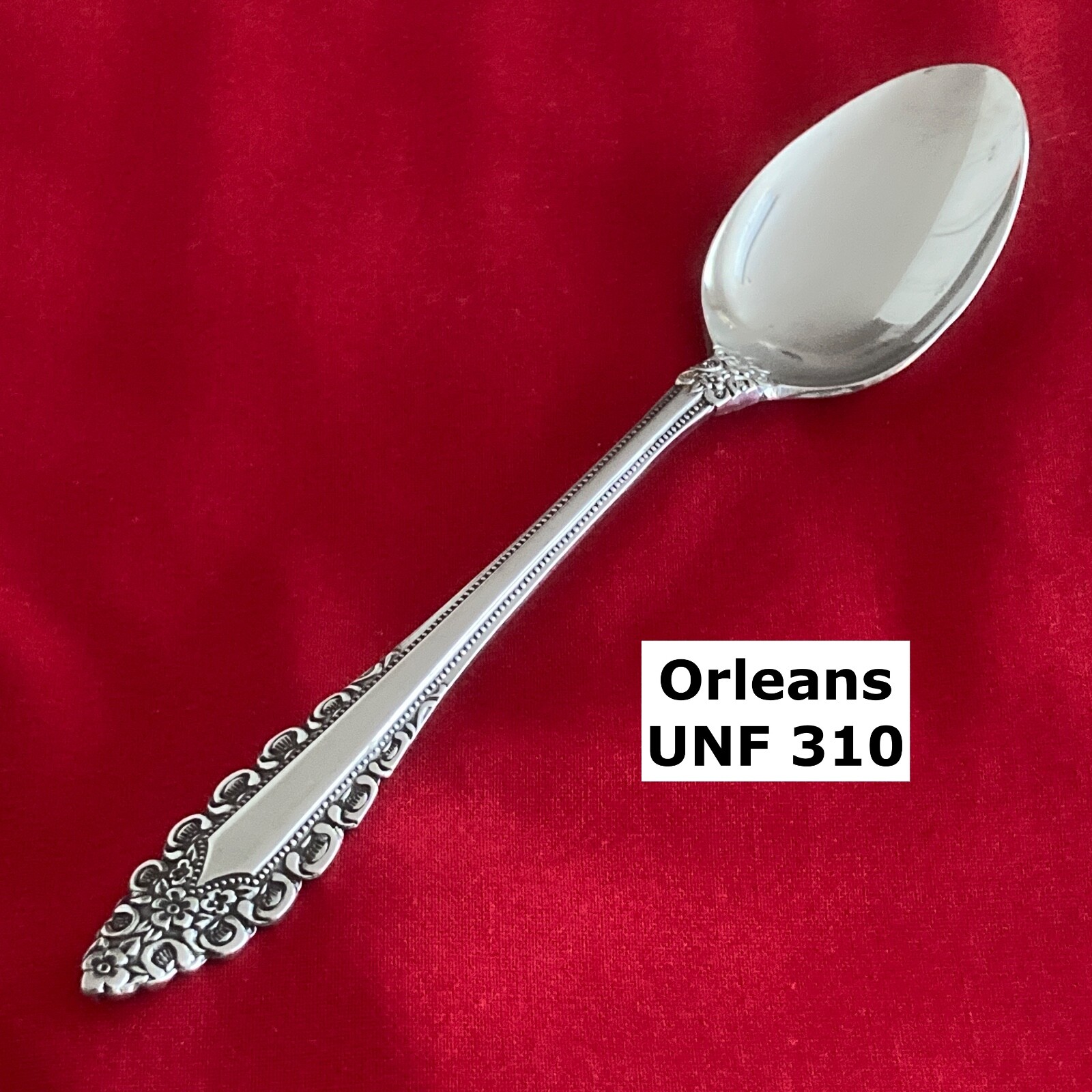 Orleans UNF 310 Black Accent Scrolls Teaspoon 6 1/2