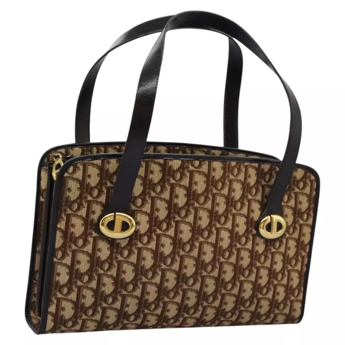 Sac à main Christian Dior trotteur toile marron authentique 113223