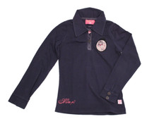 Mim-pi Poloshirt Langarm-Shirt Longsleeve Mädchen Gr. 140 /10Y dunkelblau Katzen