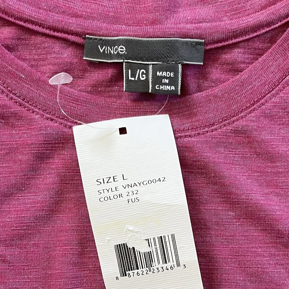 NEW Vince Big Girl’s Long sleeve T Shirt size L Fuchsia - Image 2 of 4