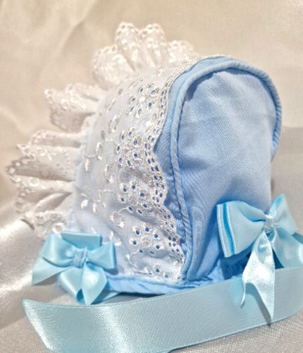 DREAM BABY GIRLS 0- 5 YEARS summer Romany cotton broderie trim frillybonnet hat - Picture 2 of 13
