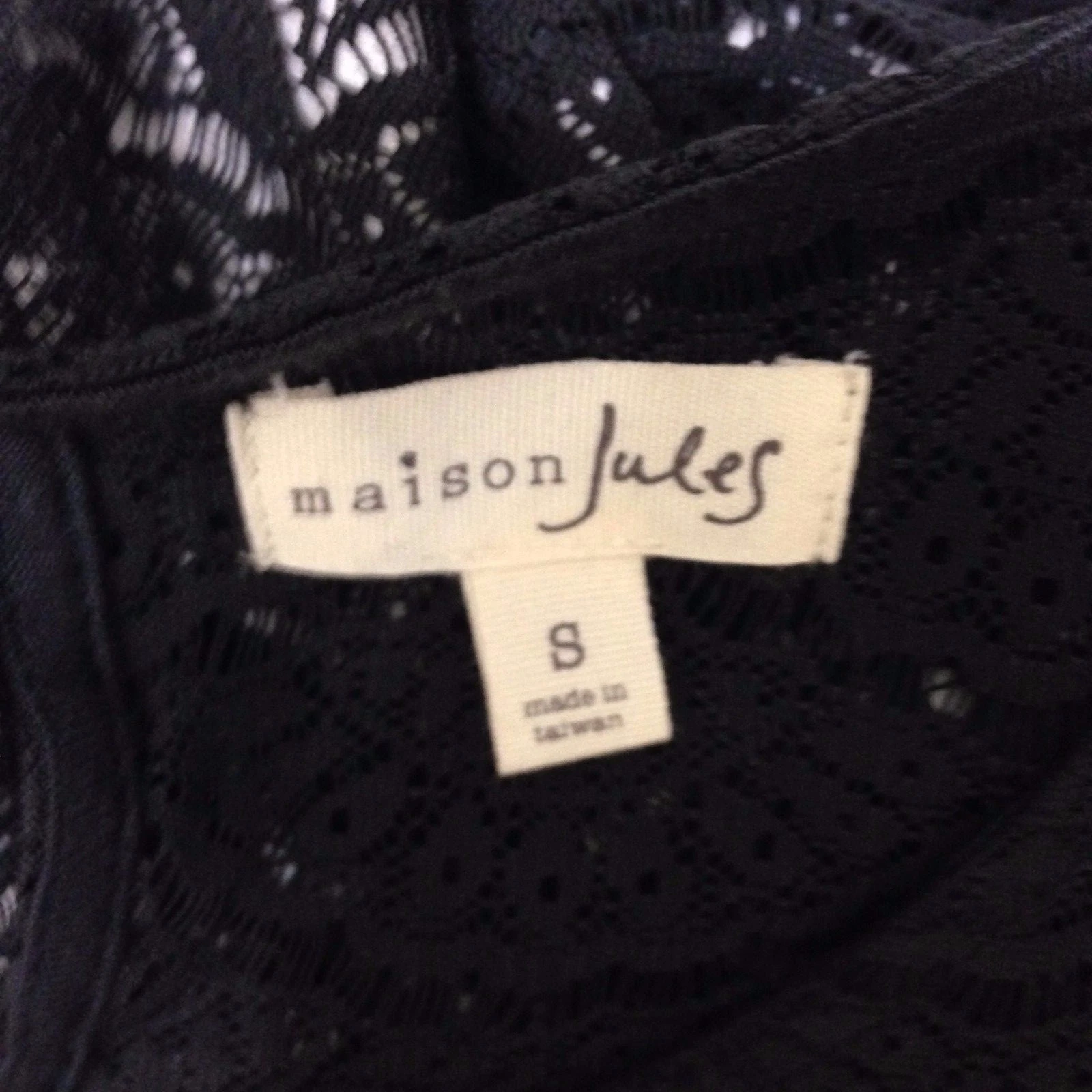 VETEMENTS Abito Maison Jules donna S nero pizzo sovrapposizione cappuccio manica orlo a pois strega