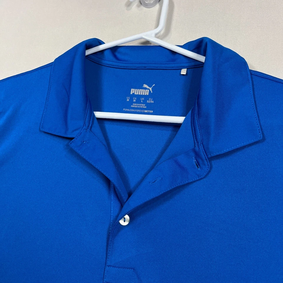 Puma Golf Blue Short Sleeve Lightweight Polo Shirt Mens Medium M - image 4 of 4
