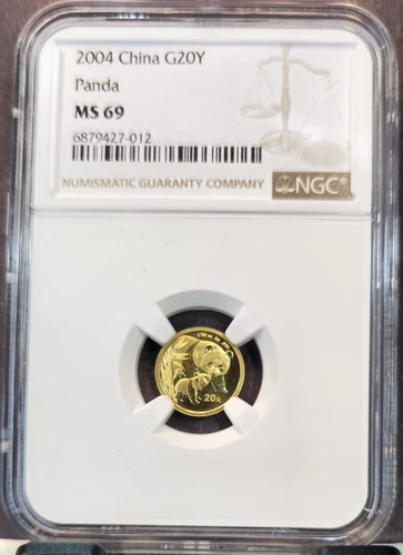 2004 CHINA GOLD 20 YUAN G20Y PANDA NGC MS 69 RARE HIGH GRADE BEAUTY