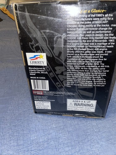 Liberty Classics 1964-1965 DODGE HEMI 426 RACE ONLY 1:6 Scale Stock # 84024 - Picture 7 of 8