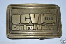 Vintage 1980 OCV Control Valves Water Supply Systems Brass Belt Buckle RARE