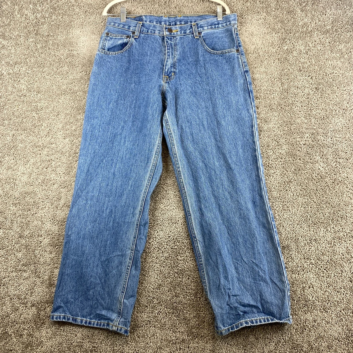 Arizona Relaxed Bootcut Jeans Men\'s 34x29 Blue 5-Pocket Medium Wash Cotton  | eBay