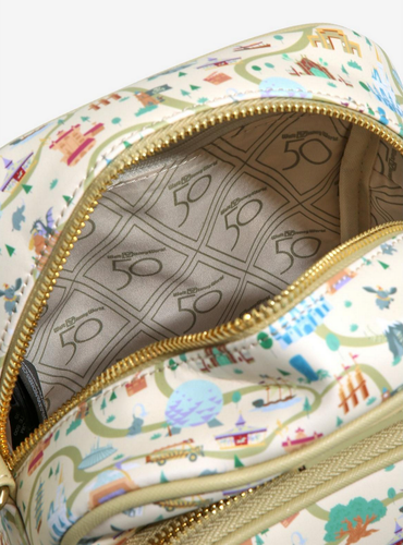 Bolso Bandolera Loungefly Disney Walt Disney Mapa del Mundo Parque Atracciones Exclusivo - Imagen 5 de 5