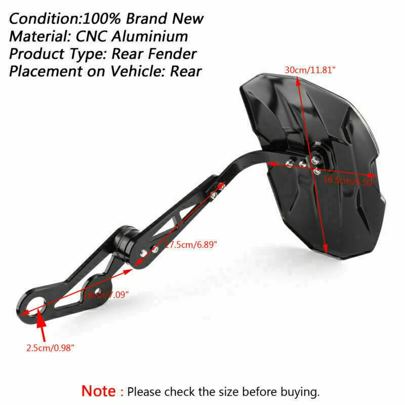 Universal Motorcycle Rear Fender Mudguards Fits Honda Yamaha Suzuki BMW S2 Foto 2 de 4