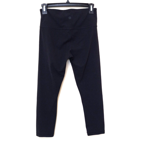 ATHLETA Women's Black Nylon Blend Gym Yoga Running Crop Leggings Size S - Picture 2 of 5