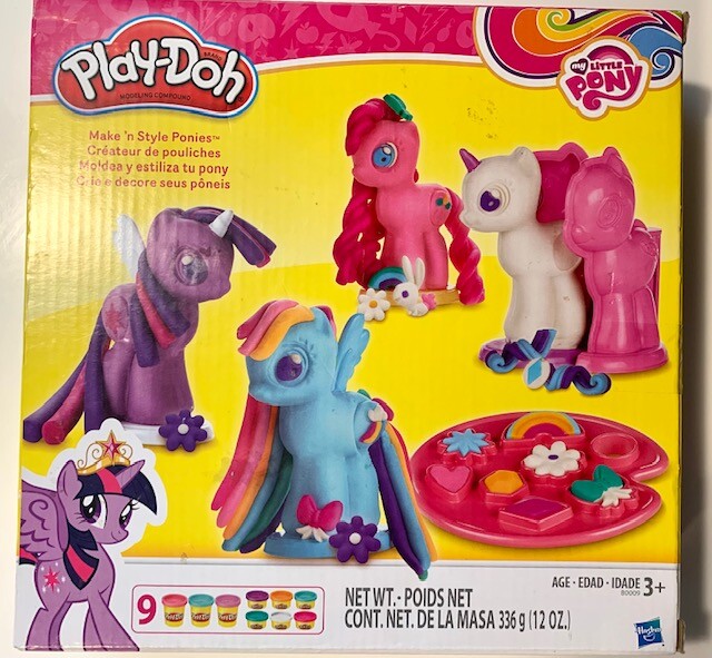 MY LITTLE PONY UNOPENED Play-Doh Make 'n Style Ponies with extra color