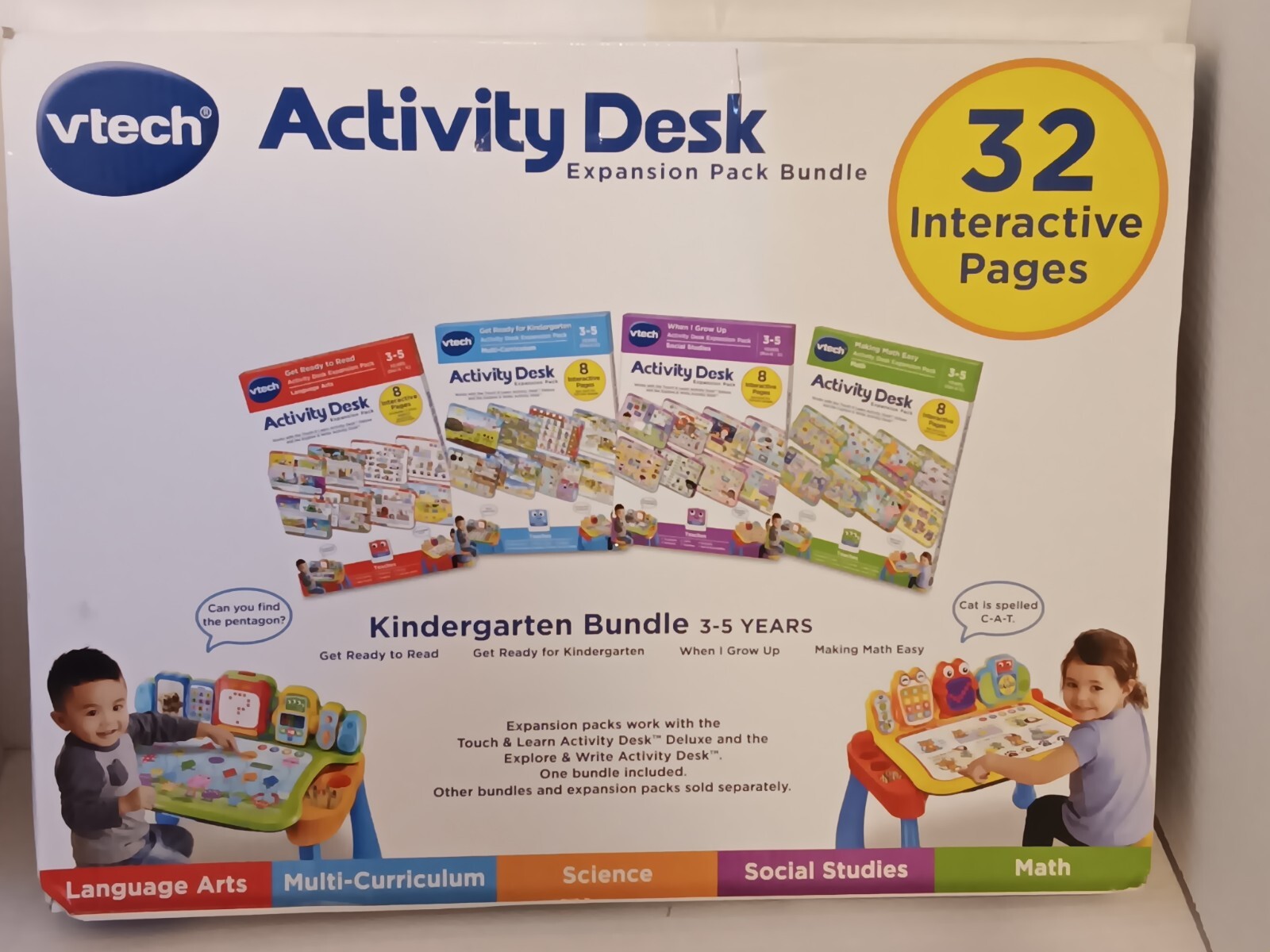 VTech Activity Desk 4in1 Kindergarten Expansion Pack Bundle for Age 3