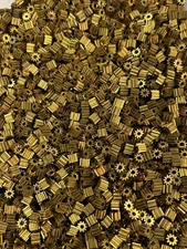 QTY 1 TRADESHIP BRASS PINION GEAR MODULE 0.5 PITCH 10 TEETH .091" BORE SLOT CAR