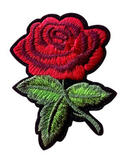 Embroidered Rose Flower iron on Patch 2 1/2 x 1 7/8-inch FREE SHIPPING