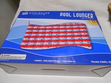 NEW KOOLWAVES INFLATABLE POOL LOUNGER 72" PATRIOTIC DESIGN JULY 4TH BOX DAMAGE
