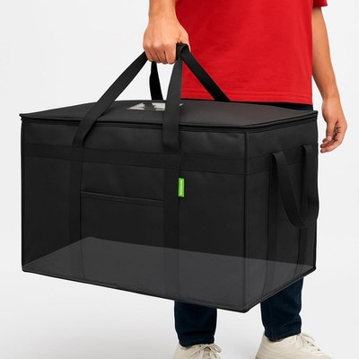 Bodaon Insulated Food Delivery Bag with 3XL(PRO), Black   Reinforced Base