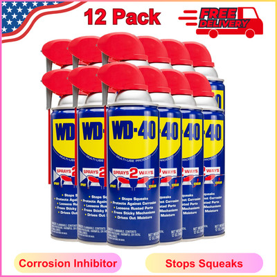 Multi Purpose Original WD-40 Formula Lubricant Spray 12-PACK w/. Smart Straw