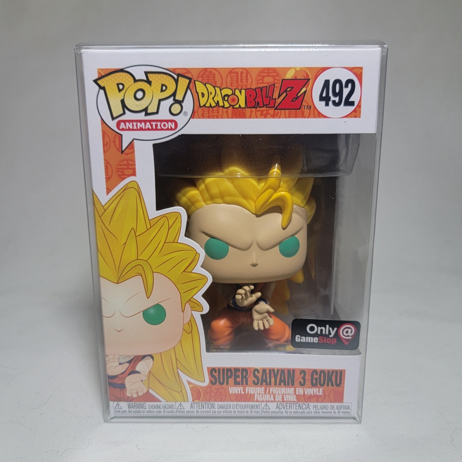Funko Pop! Dragon Ball Z Super Saiyan 3 Goku #492 Exclusivo De Gamestop Con Protector