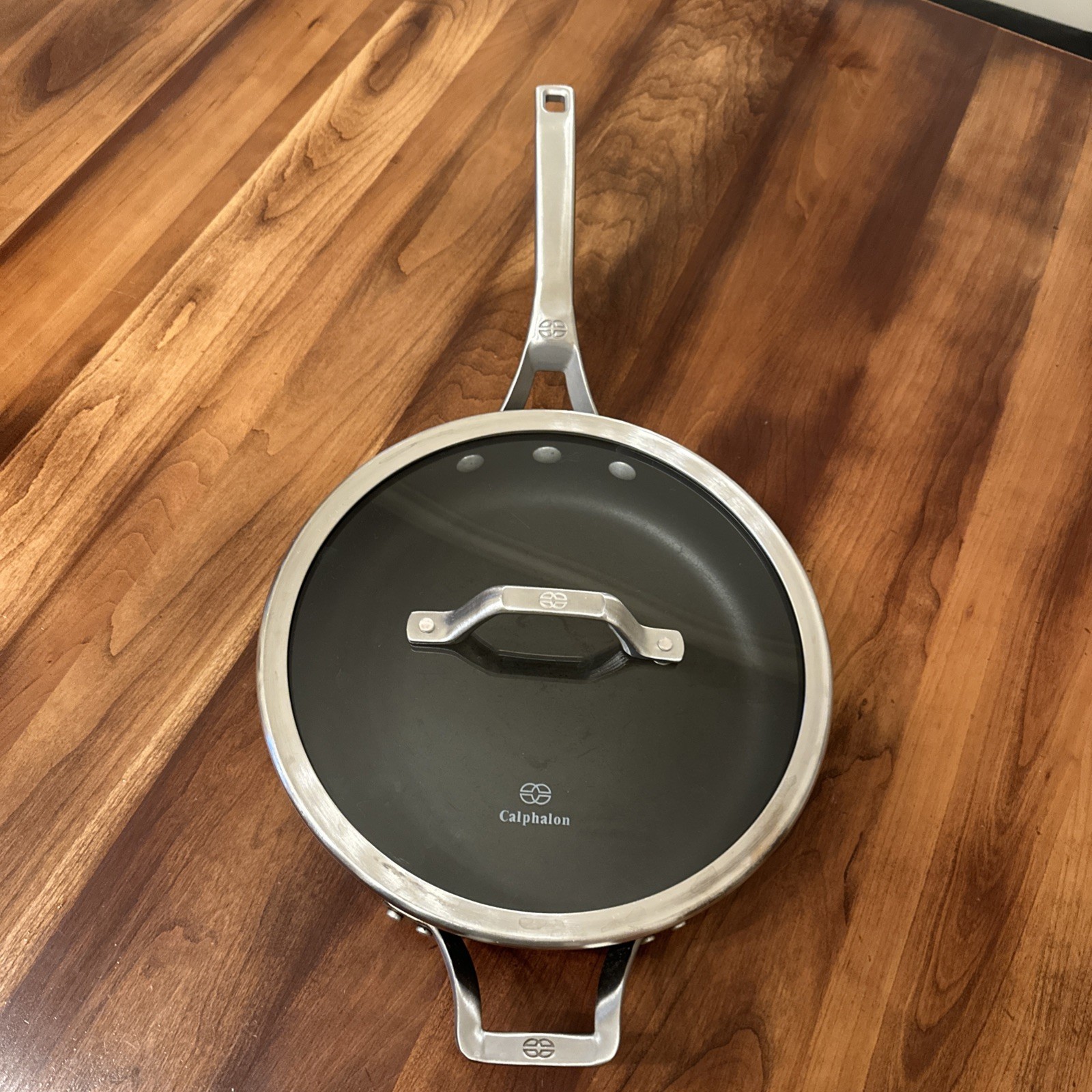 Calphalon Signature Nonstick 3 Quart Saute Pan 5003 with Lid, Metal Utensil Safe