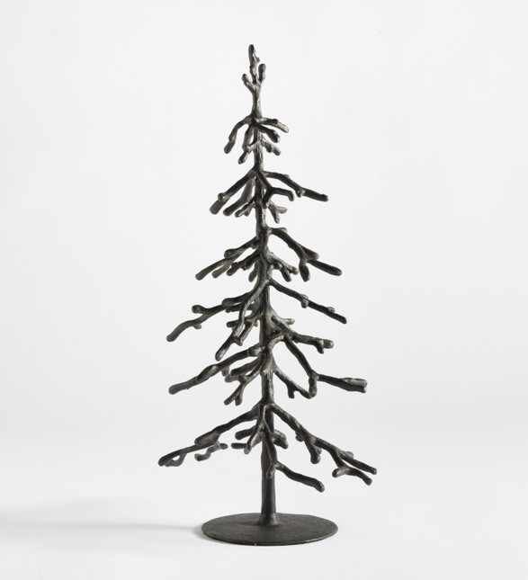 LARGE Pottery Barn BRONZE SCULPTED TREE RUSTIC Holiday Table Top 18.75" NIB