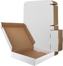 13x10x2 Inch White Corrugated Shipping Boxes, Set of 25 for Small Business